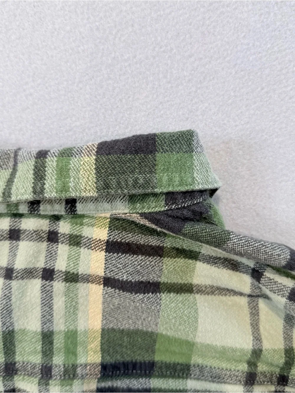 Columbia Flannel Shirt Men's Large Green Plaid Lined Button Up
